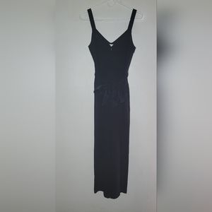 Aritzia Little Moon Petunia Jumpsuit Black Women's Size 4 Tie Belt Pockets Chic